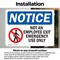 Signmission Not An Employee Exit Emergency Sign With Symbol, 24 in W x Rectangle, Vinyl Decal OS-2PACK-NS-D-1824-L-15142 - alternate 4